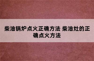 柴油锅炉点火正确方法 柴油灶的正确点火方法